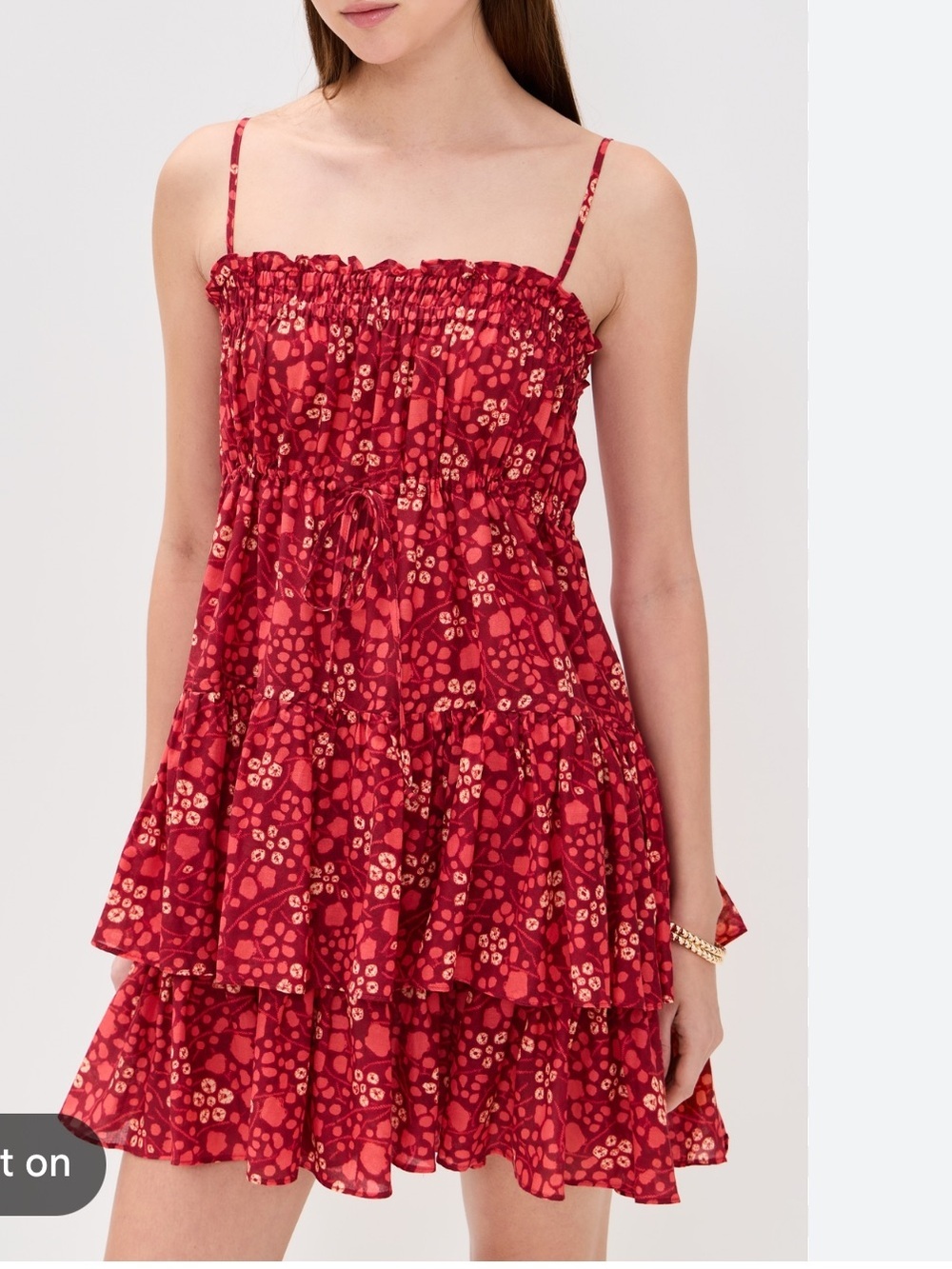Ulla Johnson Kalila Coverup tiered spaghetti strap drawstring Small
